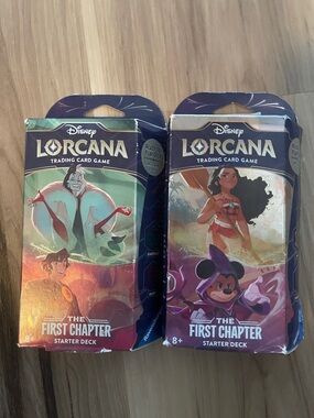 Disney Lorcana Starter Decks with Green and Purple Artwork